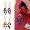 Eye Catching Key Chain Pendant Chinese Dragon Key Rings for Phones Crystal Decor