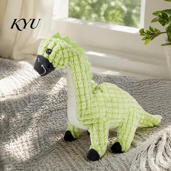 Durable Chew Toys for Small Medium Dogs Dinosaur Plush Dog Toy, Built-in Sound Device, Teething Cleaning Soft Daily Teeth Grinding Accessories