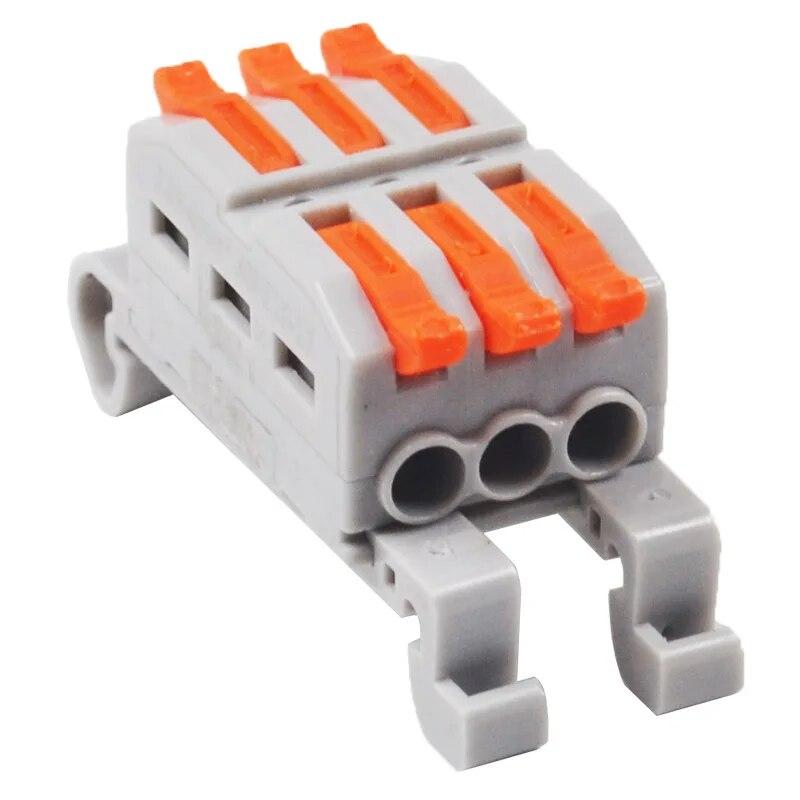 5pcs Rail Type Conjoined Quick Terminal Block Miniature Mini Terminal Block 2 Hole 3 Hole 4 Hole Quick Docking Terminal