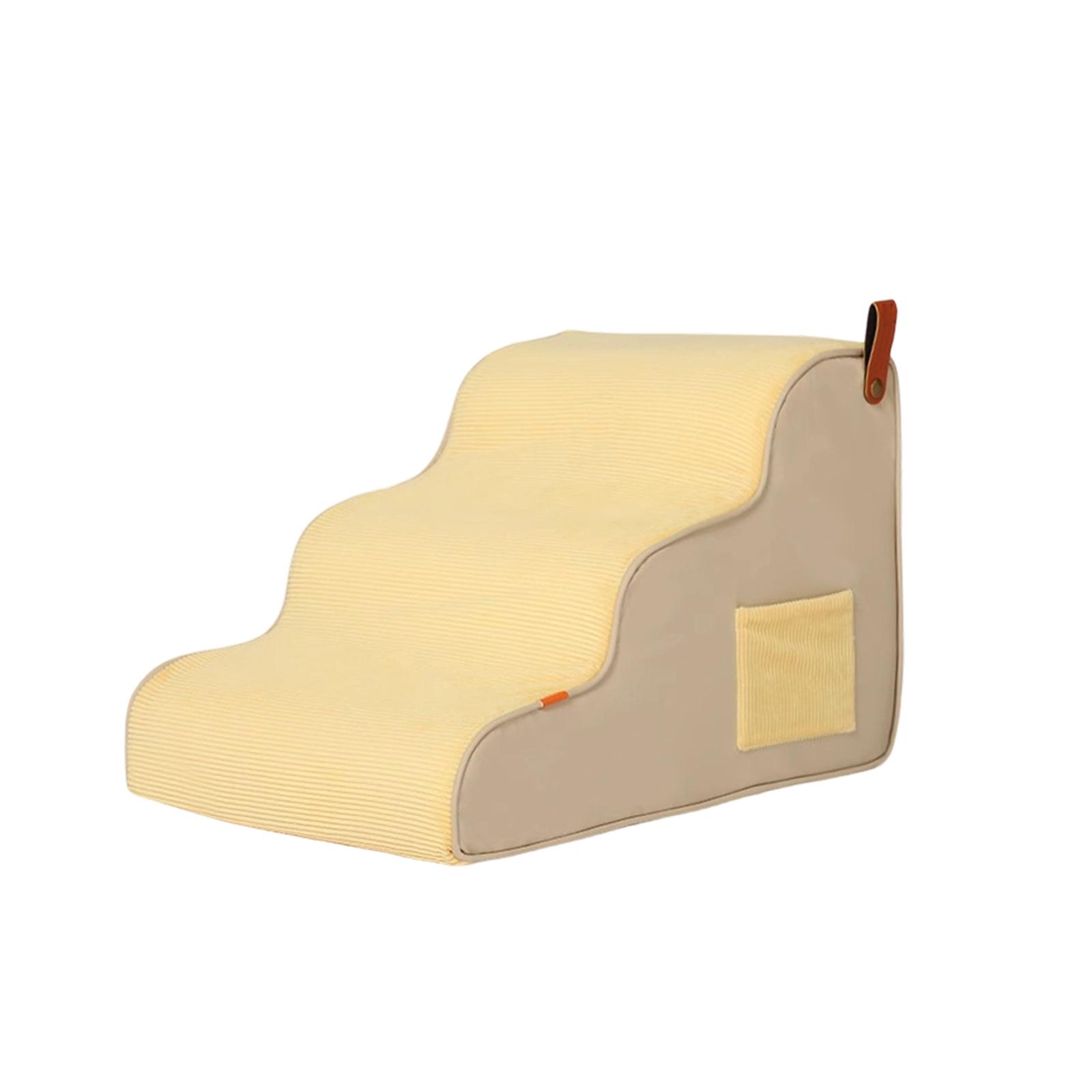 Pet Stairs - Washable  Steps Sofa Pet Stairs For Seniors Bed Access Steps Dog Bedside Climbing Ladder One Size жёлтый