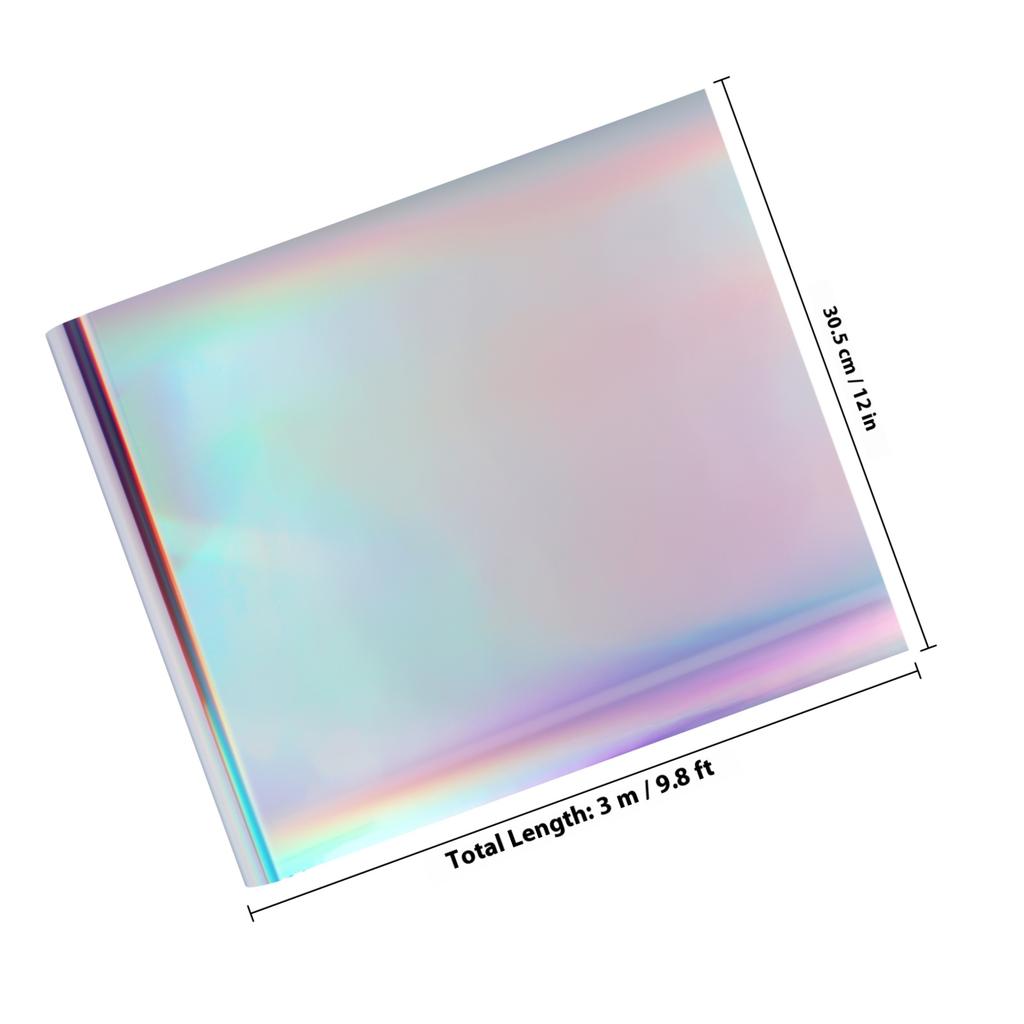 1 Roll Holographic Permanent Vinyl Strong Adhesive Shimmer Finish for Car Decal Window Decoration Outdoor Indoor Use 3M