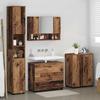Bathroom Furniture Set with Door 4 Pcs Reclaimed Wood Plywood and Metal