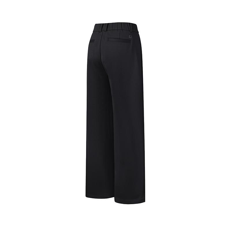 FILA Fleece Lined Warm Fashion Classic Simple Casual Golf Comfortable Versatile Loose Knit Sports Pants Women bottoms Deep-Black A11W615610FBK