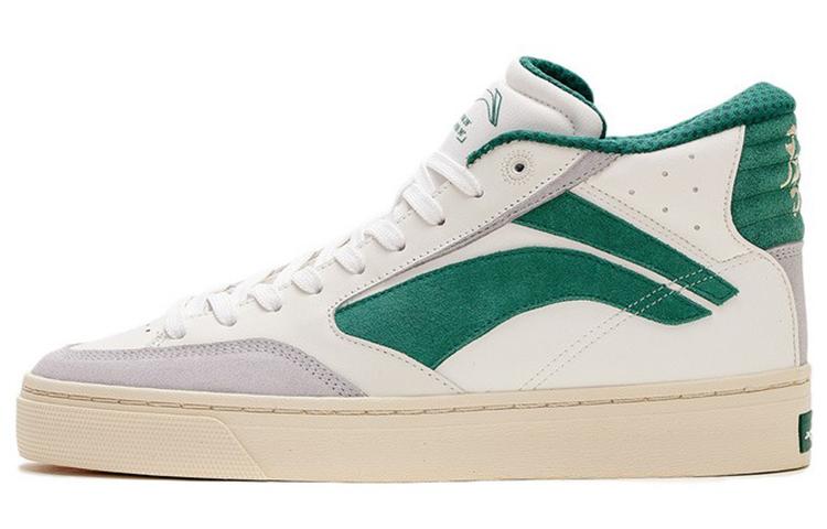 Li Ning Wave 180 Покрытие Нескользящее, Износостойкое, Легкие Высокие Кеды для Скейтборда Мужские Белый Зеленый AECS003-1 43