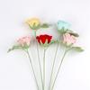 Handmade Knitted Flower Crochet Rose Flowers Artificial Flowers Home Decors Single Rose Flower Gift for Birthday Wedding