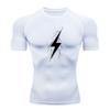 Heren Lightning Grafisch Compressie Trainingsshirt Snel Zweetafvoerend