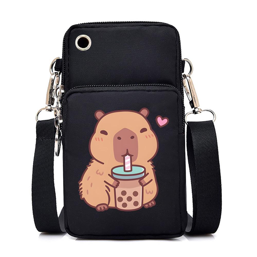 Kapibara Cute Peripheral Printing New Messenger Bag Multi-functional Casual Mobile Phone Bag