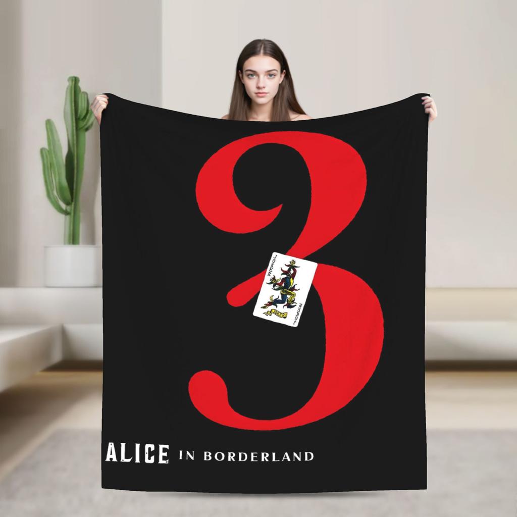 Soft Warm Blanket Travel Office Nijiro Murakami Alice In Borderland 3 Throw Blanket Flannel Bedspread For Bedroom Sofa Bed Cover