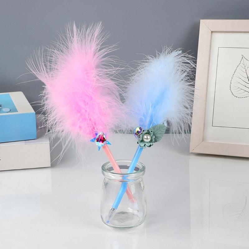 Antiqued Feather Ballpoint Pen Multipurpose Feathered Signing Pen for Student Adult Daily Writing Note Taking Journaling
