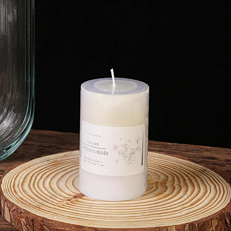 Classic European Style Ivory White Large Cylinder Scented Candle Wedding Hotel Decoration Unscented Rod Wax