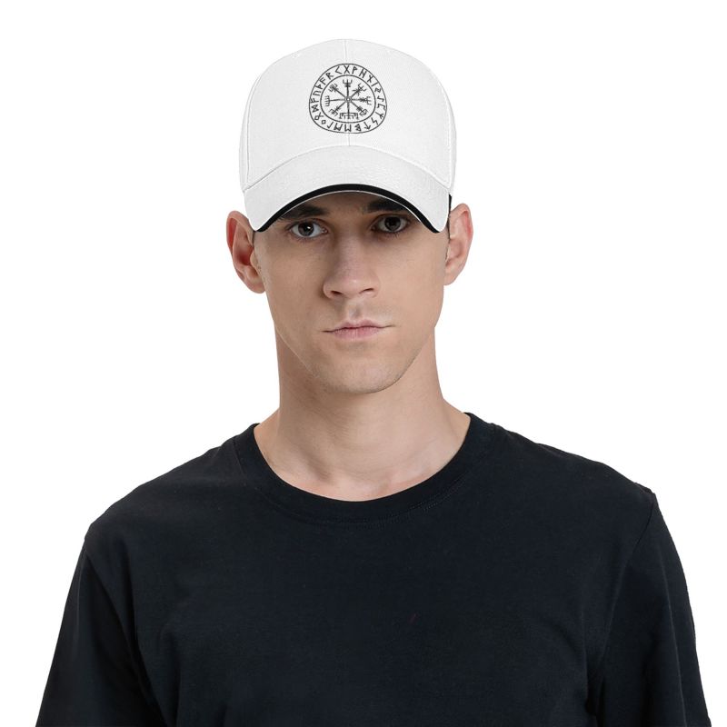 Punk Vegvisir Runes Viking Baseball Cap for Unisex Women Adjustable Vikings Compass Tattoo Dad Hat Performance