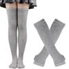 Gothic Y2K Lolita Fingerless Gloves for Halloween Costume Thigh High Boot Socks  for Women