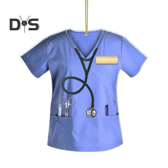 Nurse Uniform Shape Decoration Flat Acrylic Hanging Ornament Keyring Pendant Gift for Nurses Doctors Car Bag Decoration