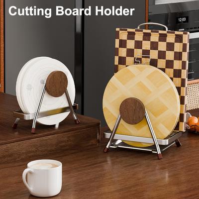 Multi-Purpose Stainless Steel Cutting Board Holder Rustproof Space Saving Chopping Board Durable Shelving Dish Stand