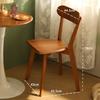 Japanese Solid Wood Dining Chair, Curved Backrest Wide Thick Arc Seat, Natural MCM Comfort Style for Kitchen Dining Room