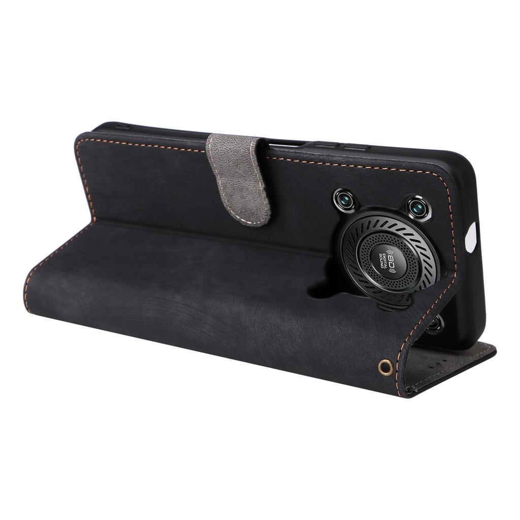 For Oukitel C60/C60 Pro Case Wallet RFID Blocking PU Leather Phone Cover Stand with Strap