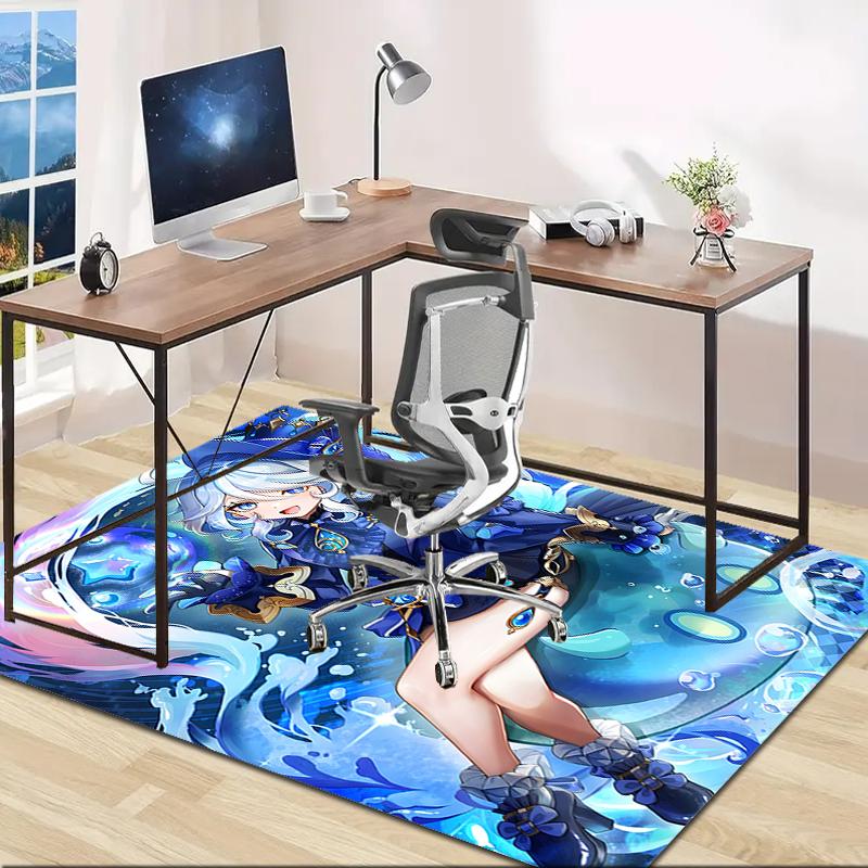 1pc Genshin Impact Furina1 Design Area Rug - Non-Slip, Soft & Cozy Floor Mat for Living Room, Bedroom, Office - Indoor/Outdoor Decorative Carpet