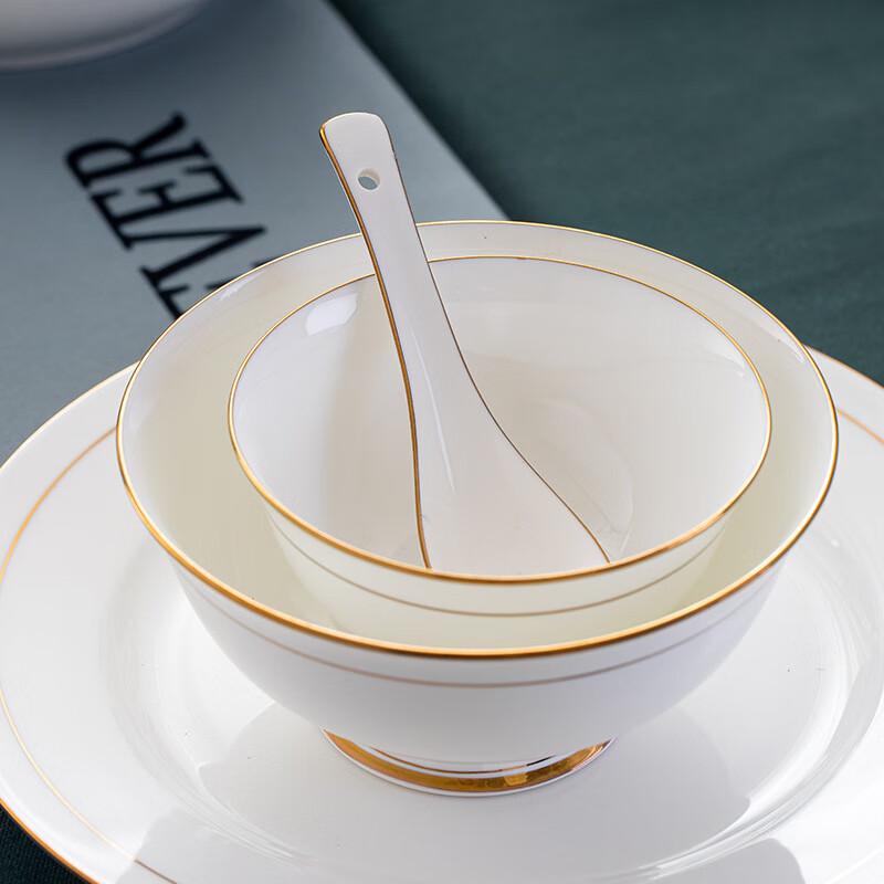 Jingdezhen Keramik Gulddekorerad Middagsset