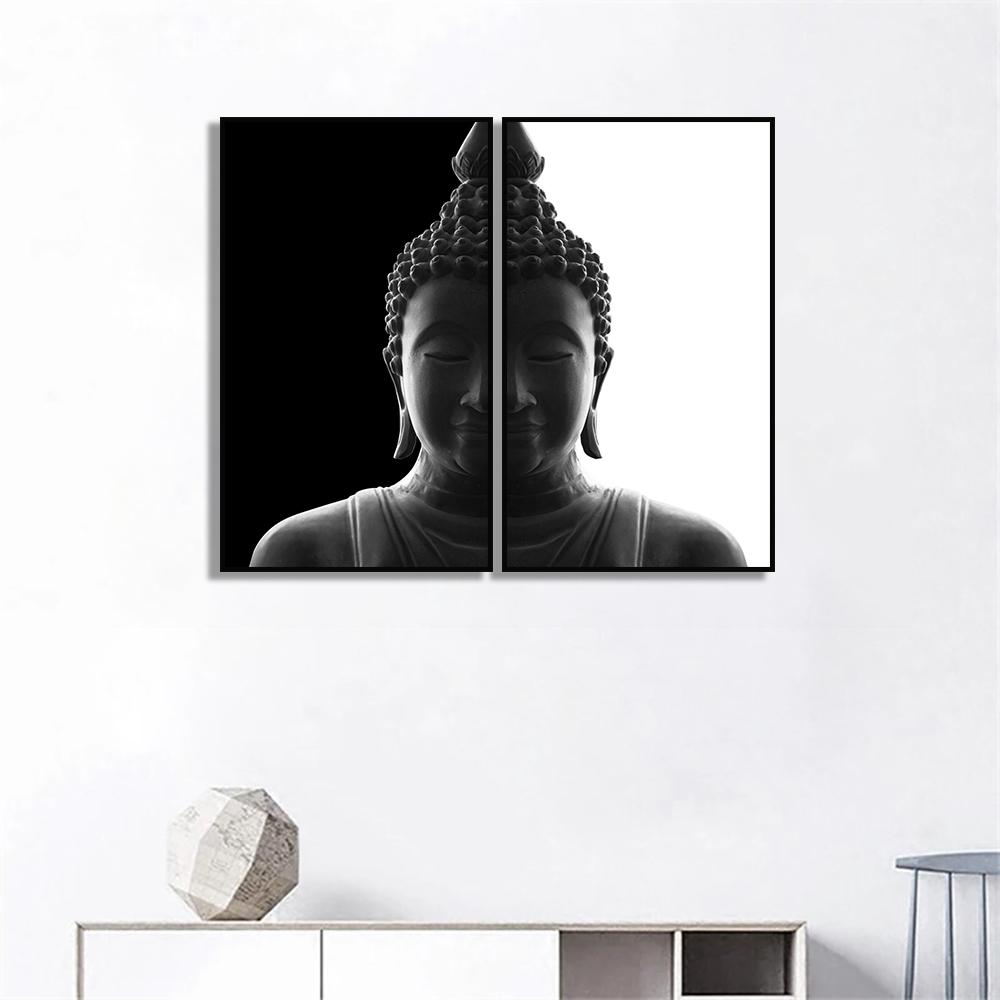 Traditional Religious Buddha Decorative Paintings Black and White Style Art Prints Modern Home Room Wall Decor Canvas Painting No Frame