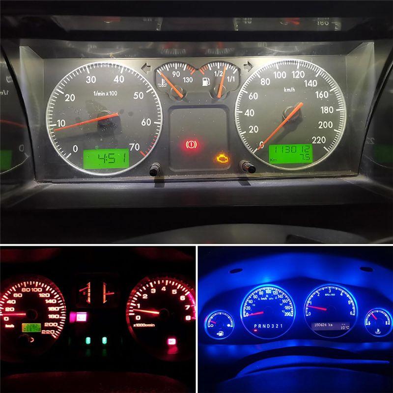NEW-20Pcs T5 LED Lights For Car Dashboard Panel Gauge Indicator, 3030-3SMD Light Replacement With Twist Lock Socket Car Parts -
