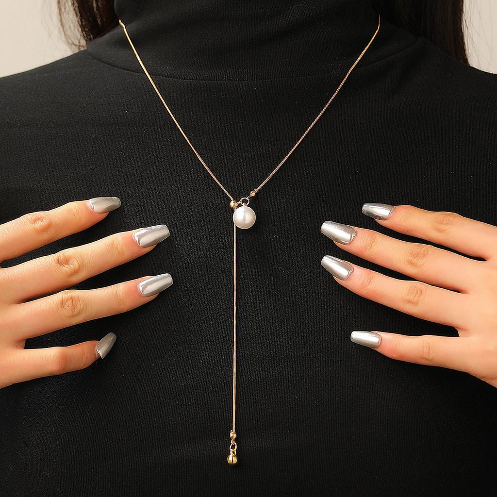 Natural Tiger Eye Bead Pearl Adjustable Necklace Alloy Jewelry For Daily Wear Or Special Occasions