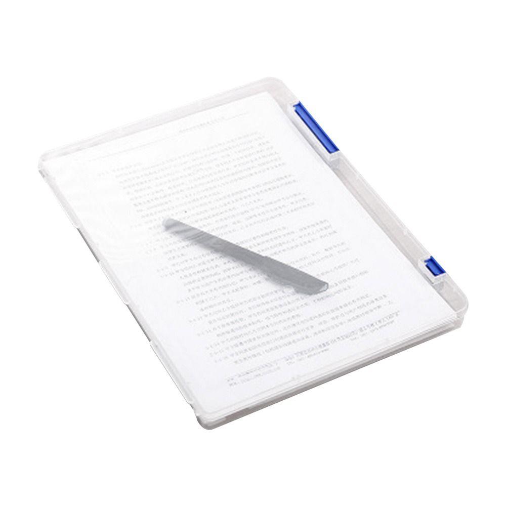 

Portable Plastic Transparent File Organizer File Box Storage Folder Stationery Storage Box 30.7x23.2cm