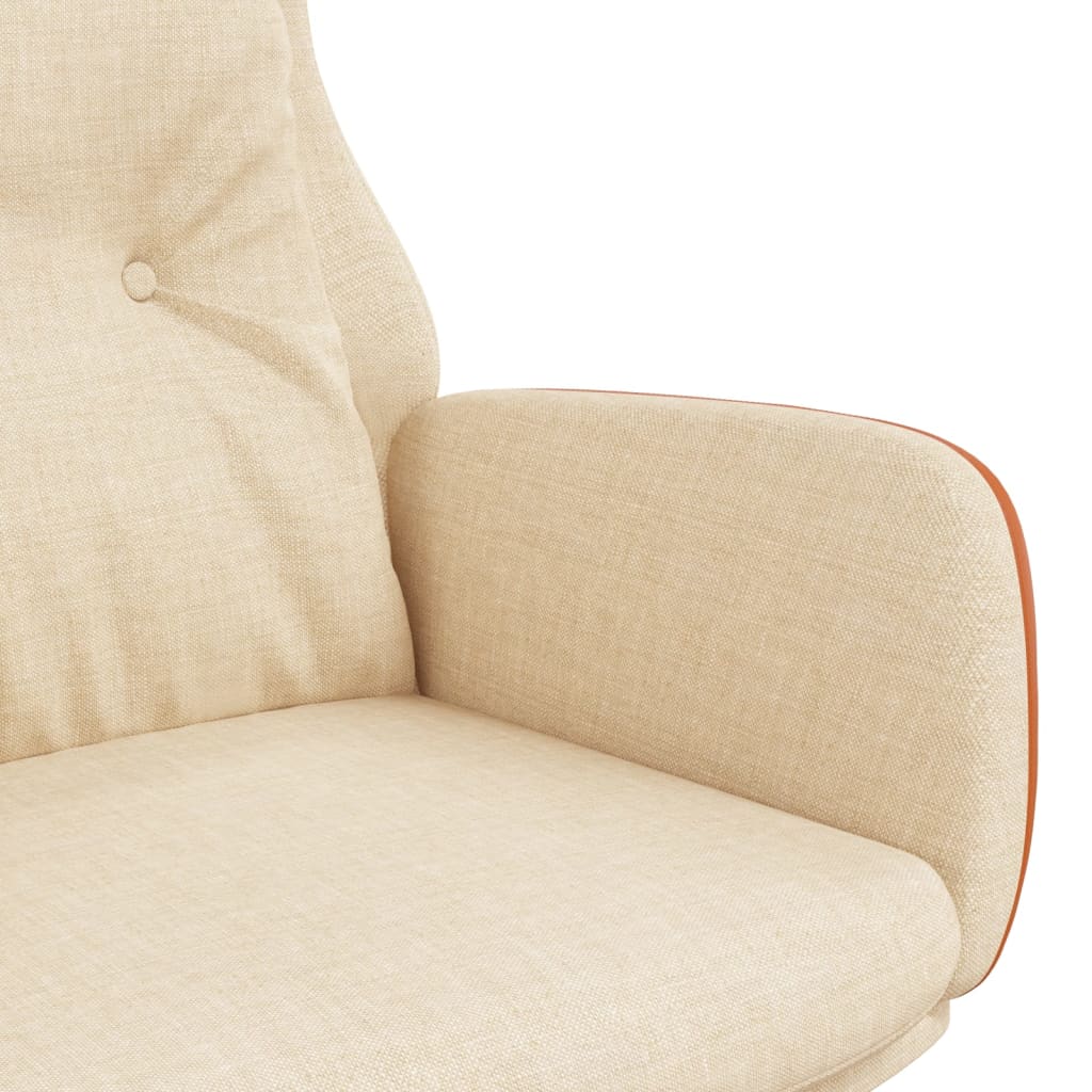 Recliner Chair Cream Fabric and PVC