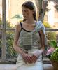 Tudument Stripe Sleeveless Knit Top Ivory