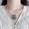 99 Sterling Silver Heart Tassel Pendant Necklace - Ethnic Enamel Craft Choker, Retro Copper Coin & Ancient Style Ornaments.
