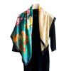 Ginkgo biloba silk scarf flower gradual change color matching scarf women's new square scarf 91cm twill silk jacquard shawl