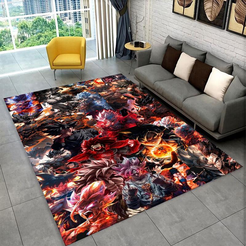 Cartoon D-Dragon Ball Anime Game Carpet Rug for Playroom Bedroom Living Room Sofa Home Decor,kid Area Rug Non-slip Floor Mat