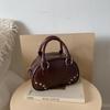 High-end niche bag women's retro new autumn and winter messenger bag fashionable portable bowling bag