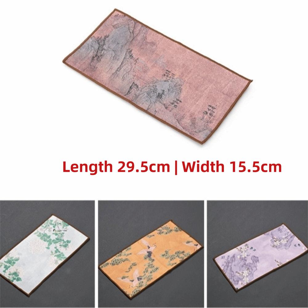 High-end Chinese Painted Suede Thick Tea Towel Hand Towels Super Absorbent Table Mat Coaster Absorbent Towel Placemats Use