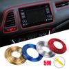 1pcs Car Moulding Decoration Flexible Strips Universal 5M Interior Auto Mouldings Car Cover Trim Dashboard Door Car-styling Red