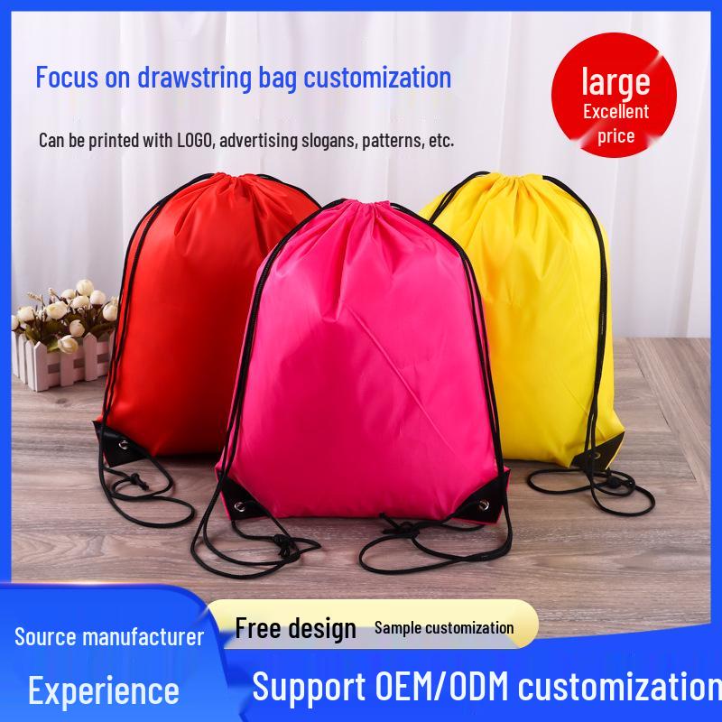 Custom Polyester Waterproof Double Drawstring Backpack with Logo