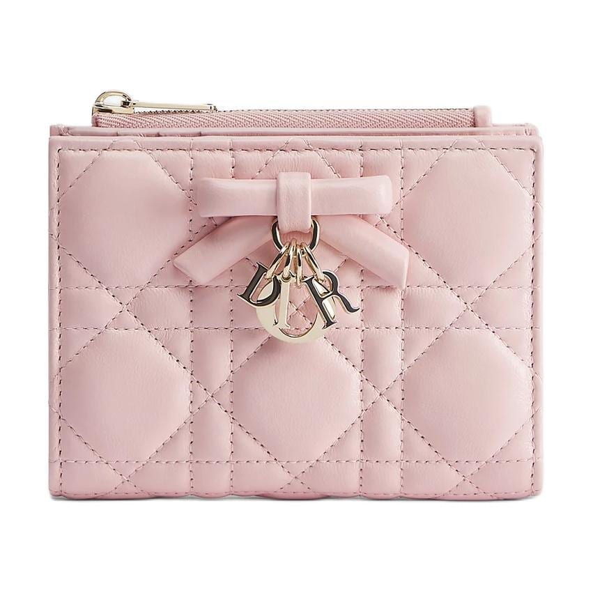 DIOR Lady DiorDahlia Sheepskin Wallet Women's Light Soft Pink S2605OUQA-M19N