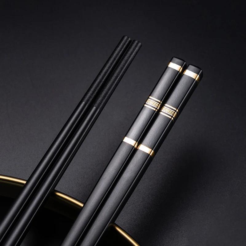 

5 пар нескользящих палочек для еды Рождество Высокое качество Дом Отель Ресторан Портативные палочки для еды для семейных посиделок Палочки для еды