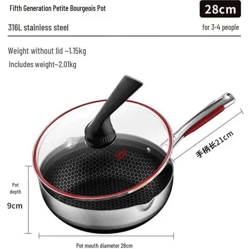 Kambach 5th Gen 28cm 316L SS Non-stick Wok