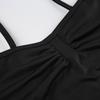 Sweetown Sleeveless Skinny Shirring Skinny Sexy Spaghetti Strap Bodysuit For Women Black Solid Simple Basic Vacation Camisole