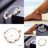 Bohemian Retro Charm Carved Wood Beads Shell Pendant Anklet With Handwork Weaving Artistry For Women