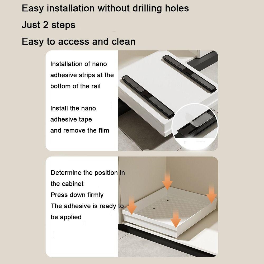 Pull-out Drawer Type Storage Tray Anti-slip Slide Out Pantry Shelves  Cutlery Storage