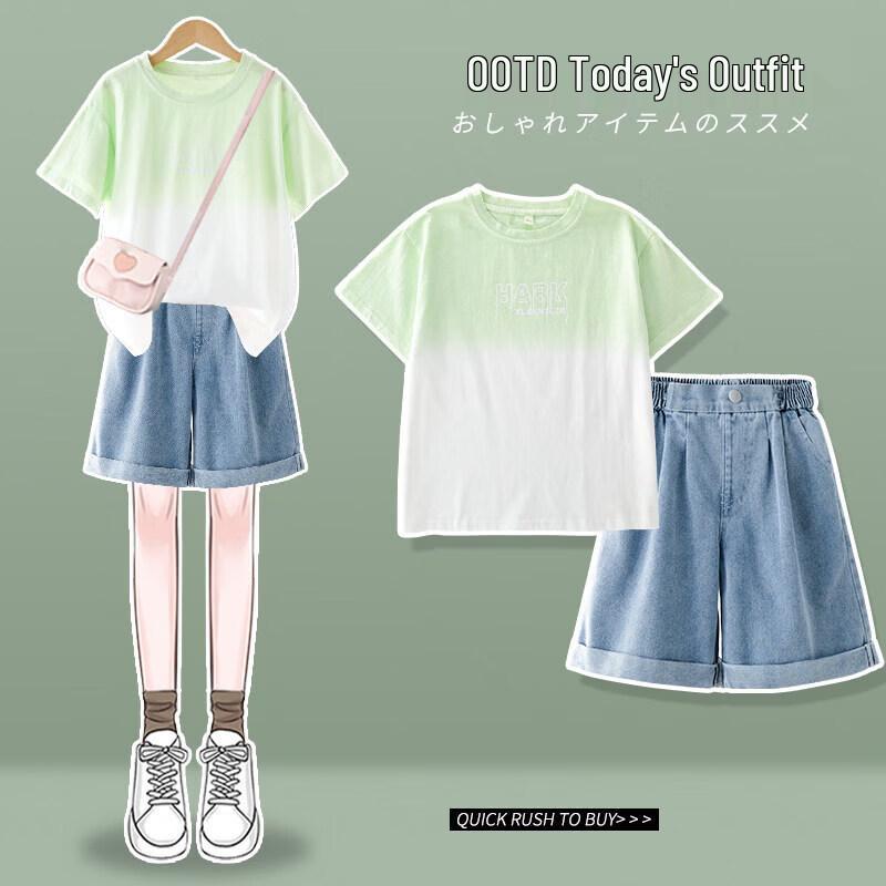 Moonkids Girls  Dopamine Short Sleeve Summer Outfit Set 120