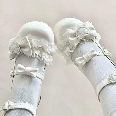 Girls Cute Sweet Bow Single Shoes 2025 Spring New Net Wear Resistant Lightweight with Skirt All Match Mary Jane Lolita Pumps