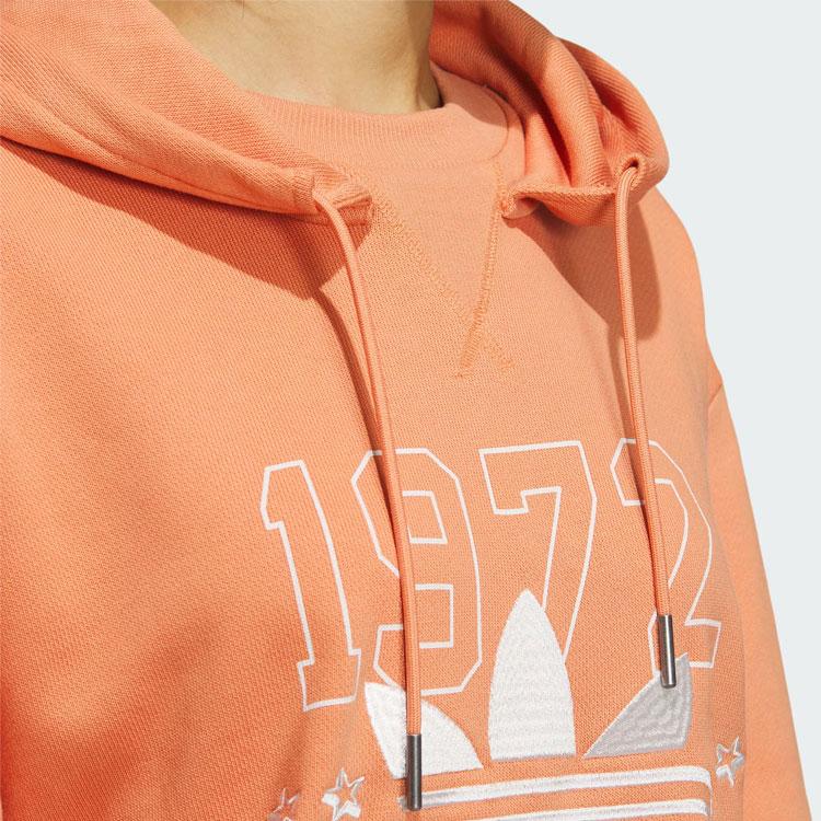 Adidas Originals Trefoil Sportswear Hoodie With Letter Logo Pattern Women Tops Pale-Khaki-Brown IW9413