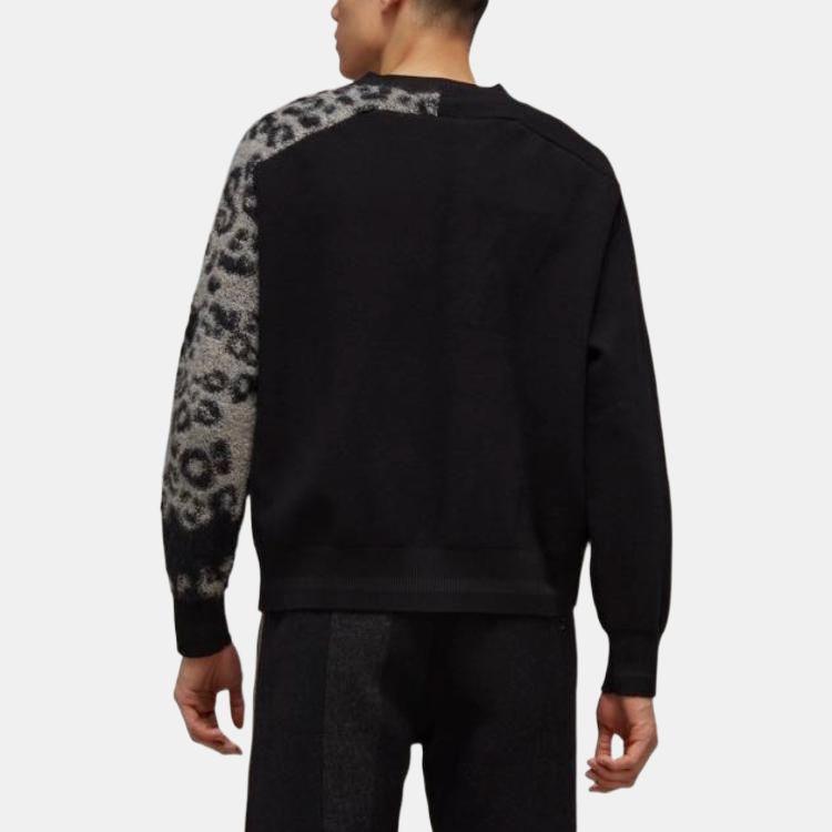 Y-3 FW22 Logo Print Knit Crewneck Sweater Men sweater Black HN1977