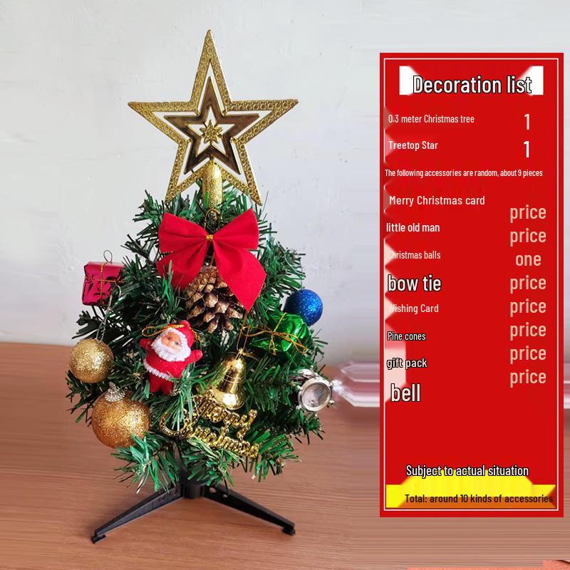 

30 см Мини Набор для DIY Рождественской Елки с Настольными Украшениями - 0,9 м Маленькие Рождественские Украшения