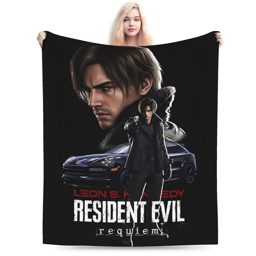Residents Evils 9 Requiem Game Leon Accessories Blanket Cozy Soft Throw Blankets for Living Room Multiple Sizes Bedding Throws