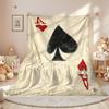 Playing Card Spades Hearts Flannel Blanket, Soft Comfortable for Travel Camping Living Room Office Chair Bed, All-Season Gift