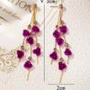 New Red Rose Earrings Korean Temperament Long Fringed Earrings Super Fairy Face Thin Earrings