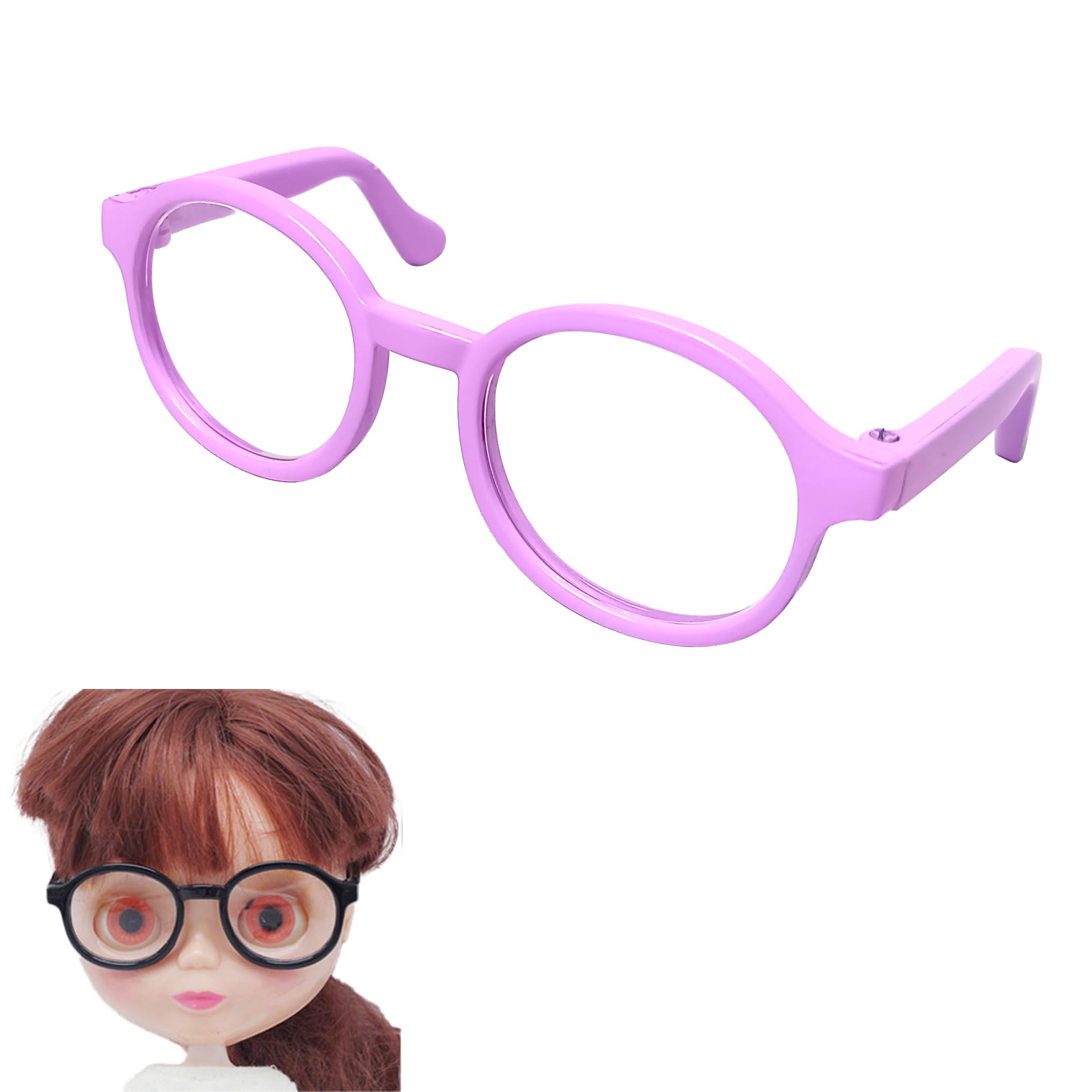 

DOYOUCOTO Plush Toy Glasses Doll, Chibi Plush, Oshikatsu, Round Glasses, Mini Doll Parts, Small Plush Toy, Pet Figure, Handmade Material (Macaron